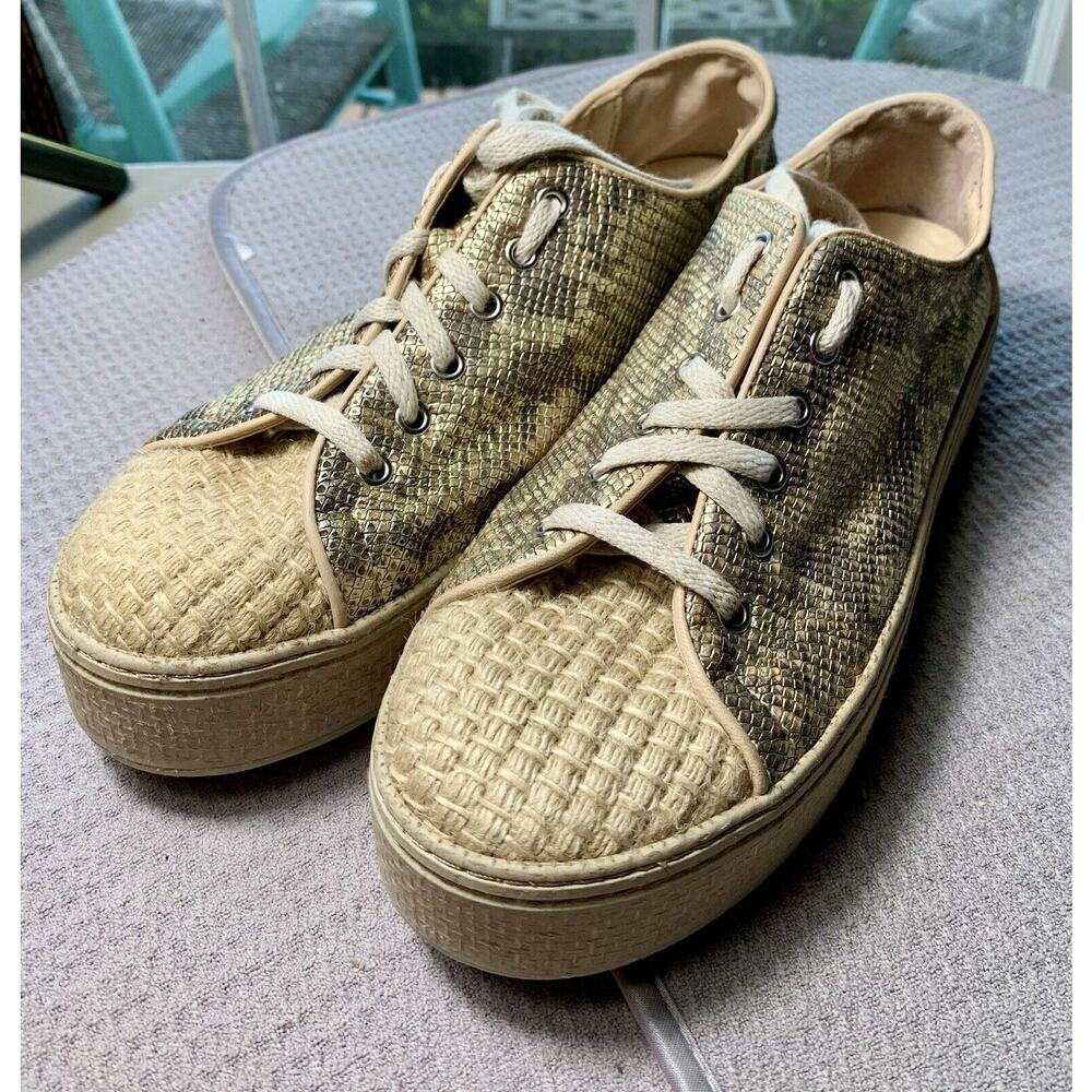 Women Vince Camuto Calitrie Sz 8.5 Leather Upper Snake Skin Print Sneaker 390